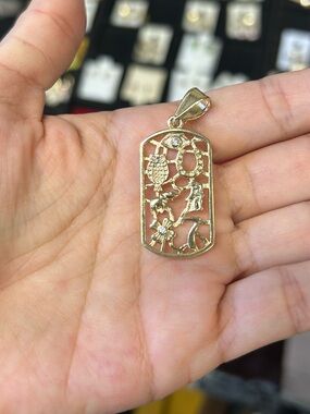 Gold Floral Filigree Pendant Necklace Charm